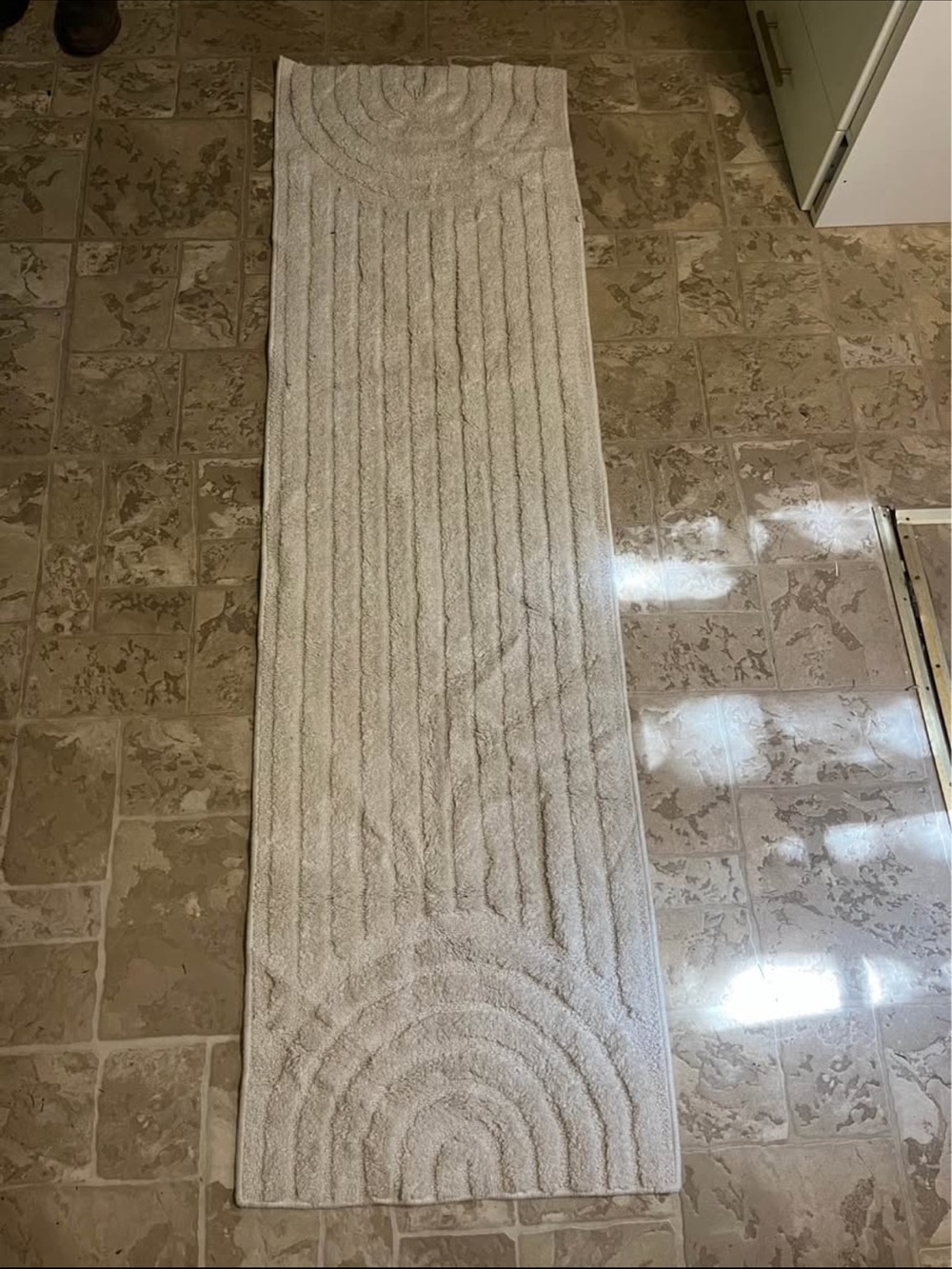Neutral Cream Bath Runner Rug - Brand Unspecified